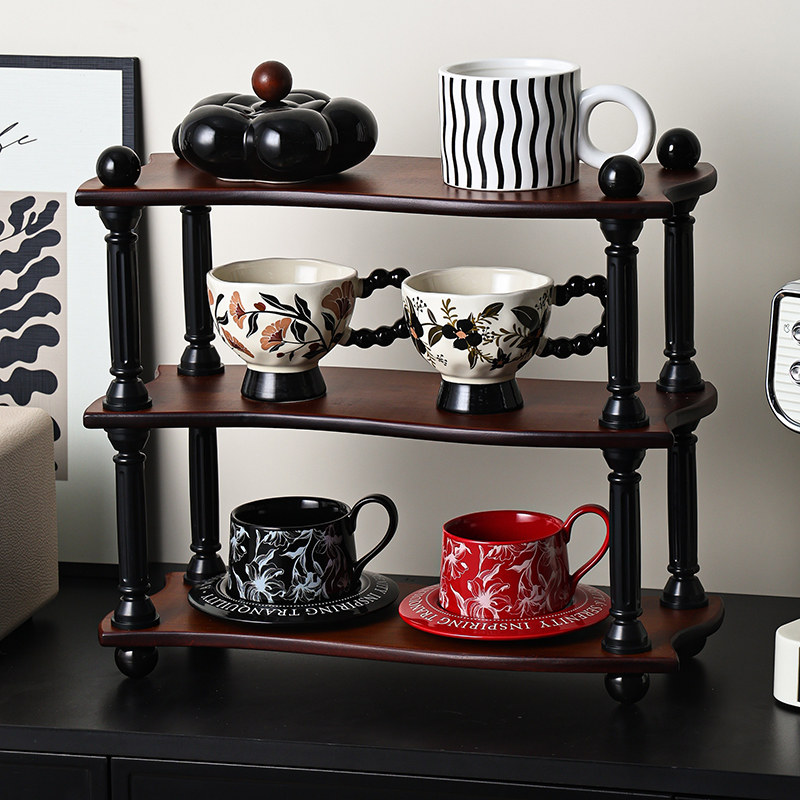 特别好看的桌面杯子杯架水杯咖啡杯茶杯置物架家用实木杯子展示架,淘宝优惠券,粉丝福利购,淘宝优惠卷