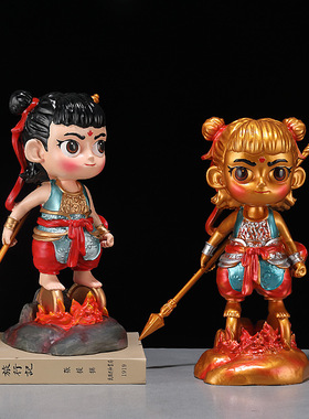 哪吒2之魔童闹海潮玩手办电影雕塑模型封神榜降世玄关桌面摆件