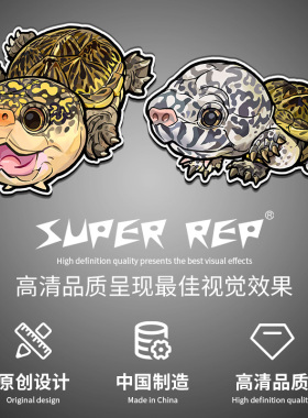 SuperRep爬宠创意冰箱贴第14弹蛋龟2麝香剃刀虎纹蛋龟立体磁吸贴
