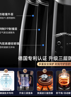 德国帝盛电热水壶家用保温一体玻璃恒温开水全自动断电透明烧水壶