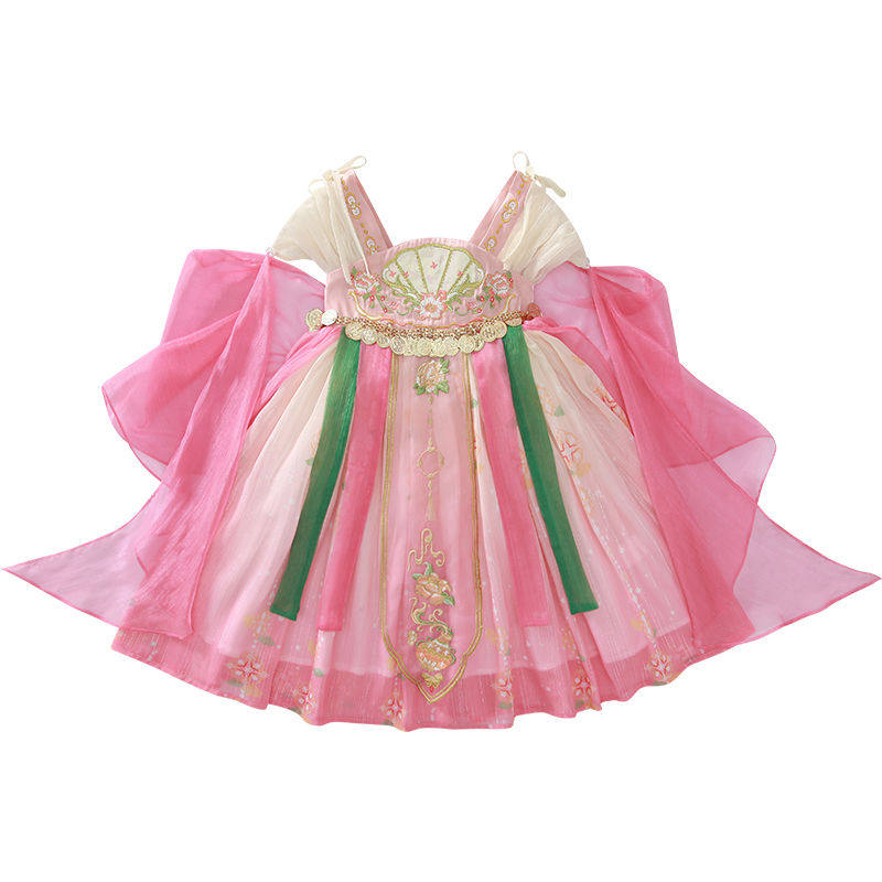 女童汉服2025新款儿童表演超仙唐装古风飘逸小女孩刺绣渐变连衣裙,淘宝优惠券,粉丝福利购,淘宝优惠卷