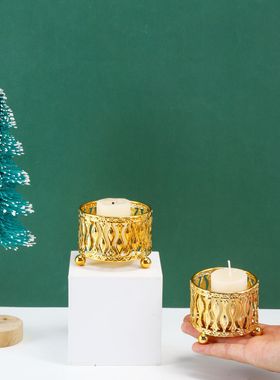 创意金属蜡烛台家居卧室用摆件时尚室内香薰炉蜡烛台底座装饰摆件