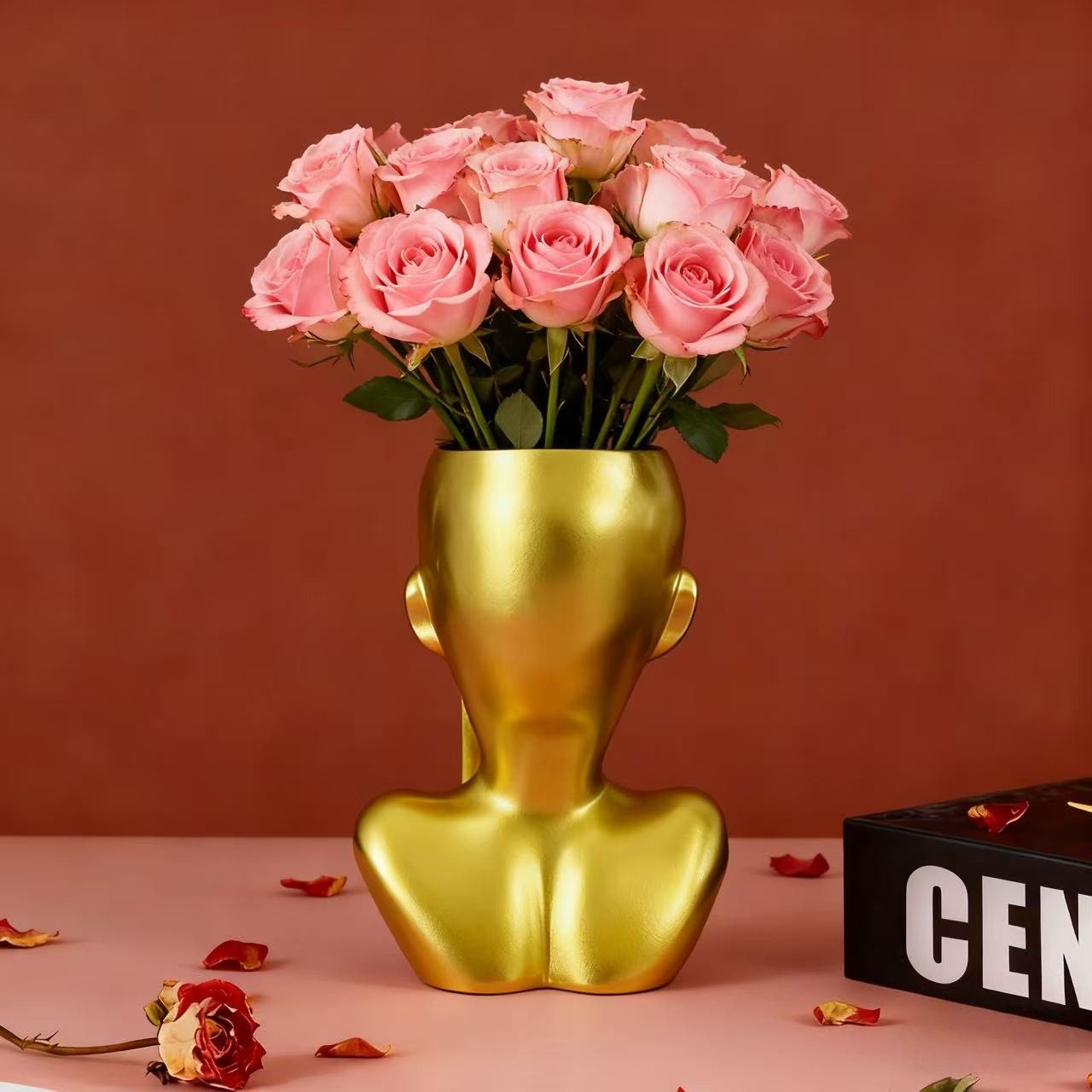 北欧风格花瓶捂脸插花玄关餐厅客厅装饰办公室干花鲜花摆件工艺品,淘宝优惠券,粉丝福利购,淘宝优惠卷