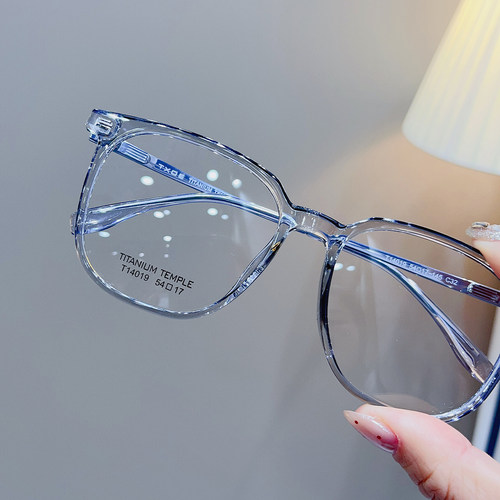 新品时尚百搭超轻板材眼镜框架男女复古素颜大框大脸潮配近视变色 - 图3