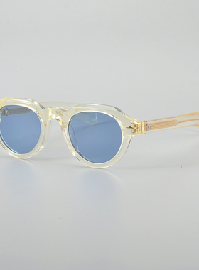 YOJIYA复古圆框茶色防紫外线墨镜