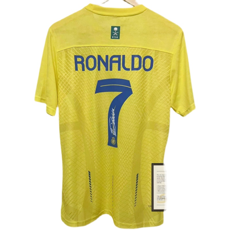 23-24 Al-Nassr Ronaldo Printed Signature Soccer Jersey-图3