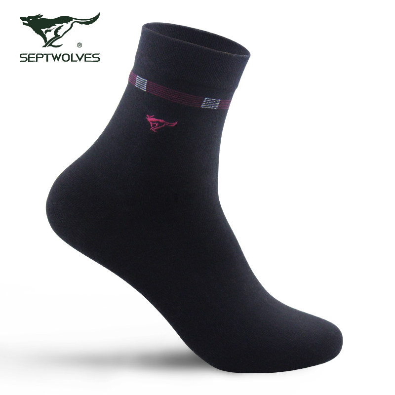 七匹狼男纯棉四季秋季休闲中筒袜 七匹狼坤悦短袜/打底袜/丝袜/美腿袜