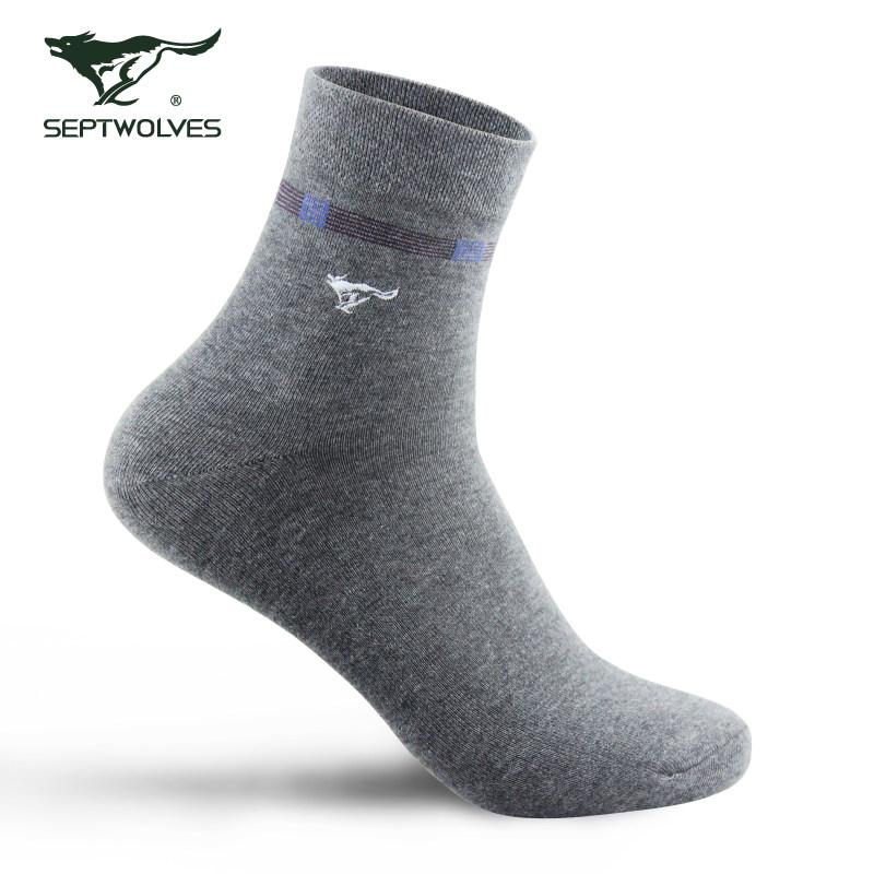 七匹狼男纯棉四季秋季休闲中筒袜 七匹狼坤悦短袜/打底袜/丝袜/美腿袜