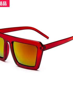 墨镜方框透明圆脸个性风太阳镜