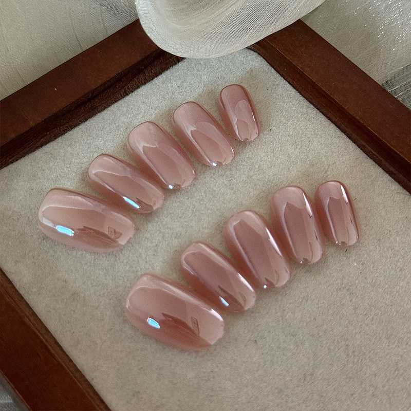 电镀极光海莉腮红穿戴甲ins纯欲腮红学生美甲贴片喷涂预制甲片,淘宝优惠券,粉丝福利购,淘宝优惠卷