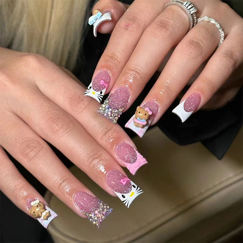 乐檬甲片ins短款鸭嘴甲穿戴甲甲片超薄无痕短款延长甲美甲贴片,淘宝优惠券,粉丝福利购,淘宝优惠卷