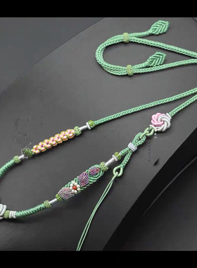 佛牌挂绳八股项链毛衣链吊坠挂件配饰衣服长款手工编织民族风百搭