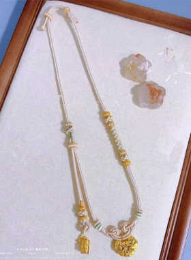 手工编织可收缩调节项链绳