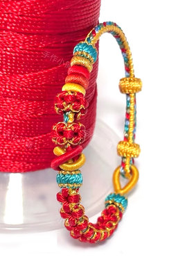 2025手工编织桃花手链