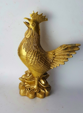 纯铜生肖大公鸡中式摆件