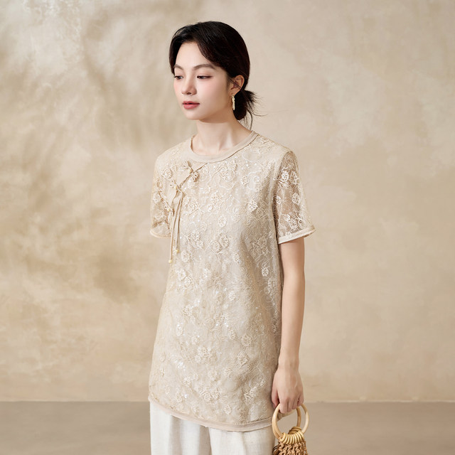 ເສື້ອເຊີດ lace crocheted ຮູບແບບແຫ່ງຊາດ Guoxi light