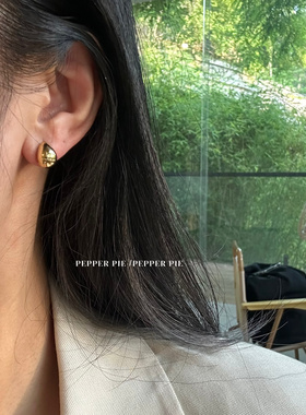 辣椒派不掉色睡觉免摘豆豆水滴耳钉女 小金豆博主同款基础光面ins