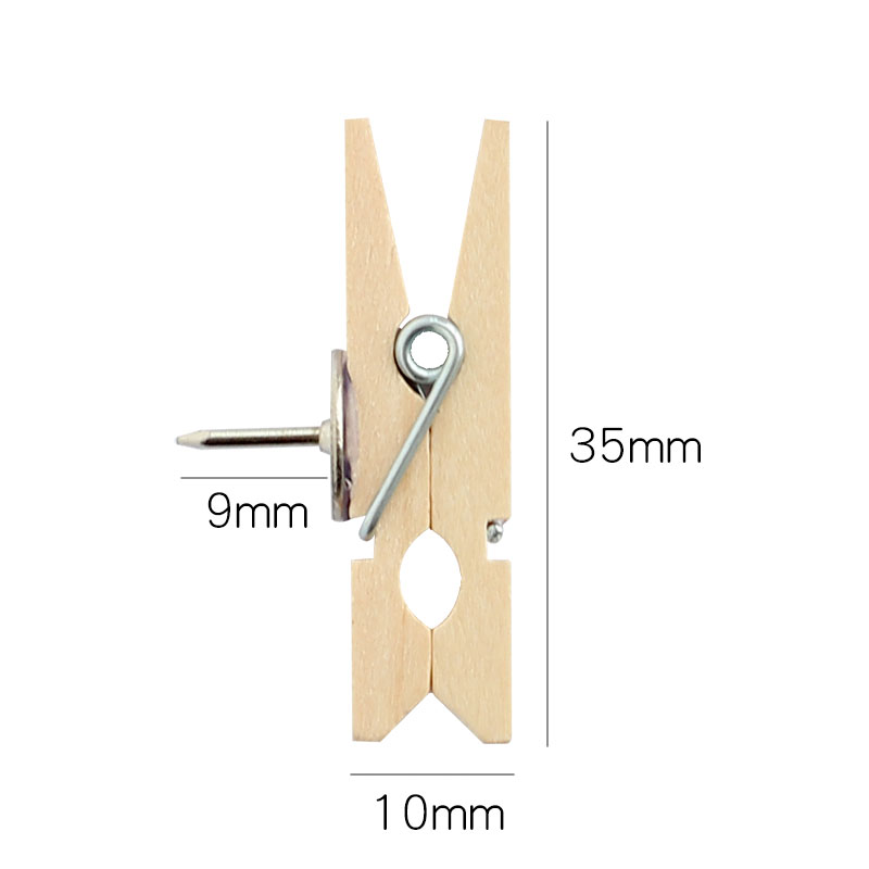 小木夹子图钉 照片夹子 创意可爱照片墙卡通装饰便签夹子 按钉 - 图0