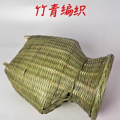 包邮全手工竹编鱼篓竹篓捕鱼篓虾篓鱼笼怀旧茶叶篓采摘篮舞台道具 - 图2