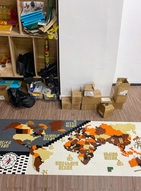乐高积木墙大尺寸世界拼图售楼部样板间装饰画儿童房活动区