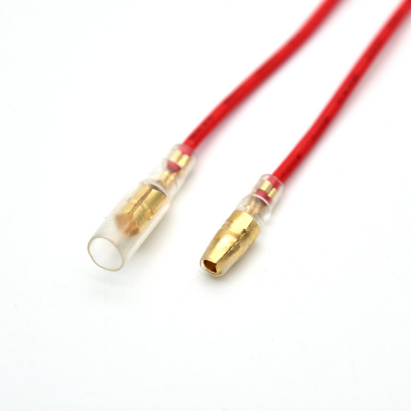 子弹型4.0公母对接黄铜端子电线连接头插拔式接线柱接插件配护套-图2