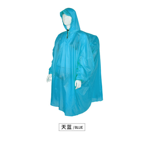 户外涂硅超轻徒步垂钓露营旅游雨披登山保温防水带帽背包15d雨衣 - 图2