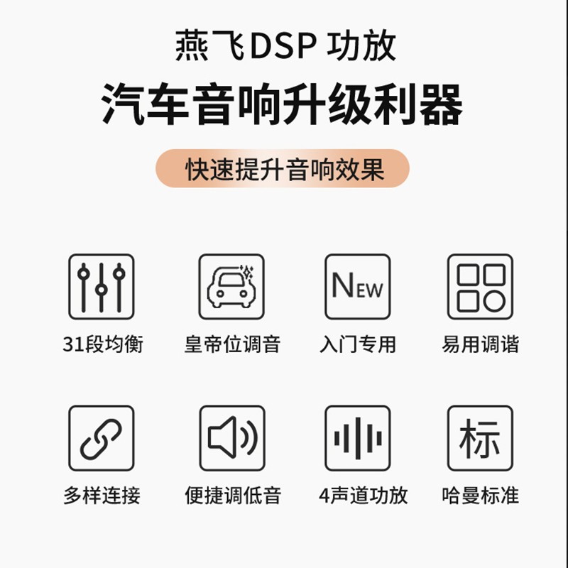 哈曼燕飞利仕INFDSP4425汽车功放DSP车载音频处理器四路重低音 - 图0