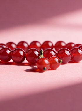 【红了樱桃】天然红玛瑙手串