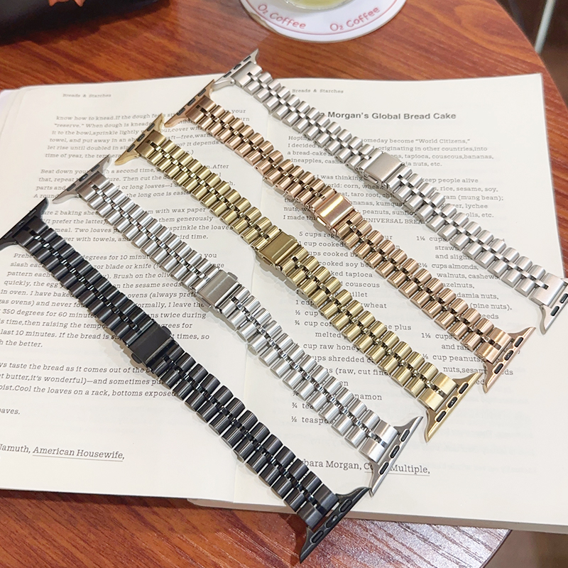 小三珠细款不锈钢金属新款iwatch表带s9适用applewatch苹果手表10 - 图2