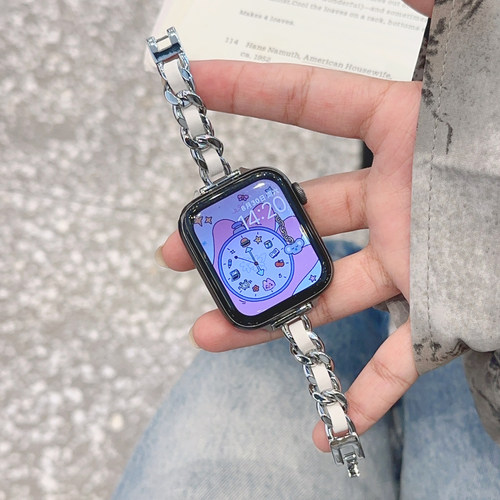美搭细款金属链条小众iwatch表带s11适用applewatch苹果se手表s10 - 图2