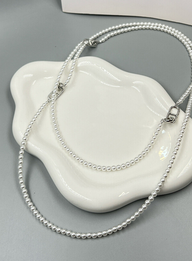 女款强光正圆珍珠项链可拆分
