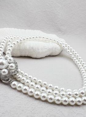 气质优雅轻奢玫瑰珍珠吊坠项链