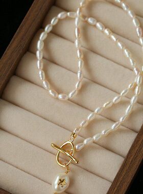 欧美轻奢天然珍珠锁骨链女小众