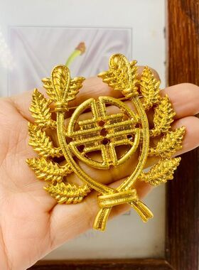 中古vintage 西洋电镀真金素金拉跨打标麦穗胸针胸饰