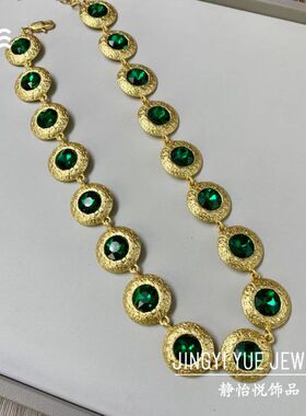 欧美宫廷风轻奢项链 法式复古气质锁骨链女 中古西洋重工项链项饰