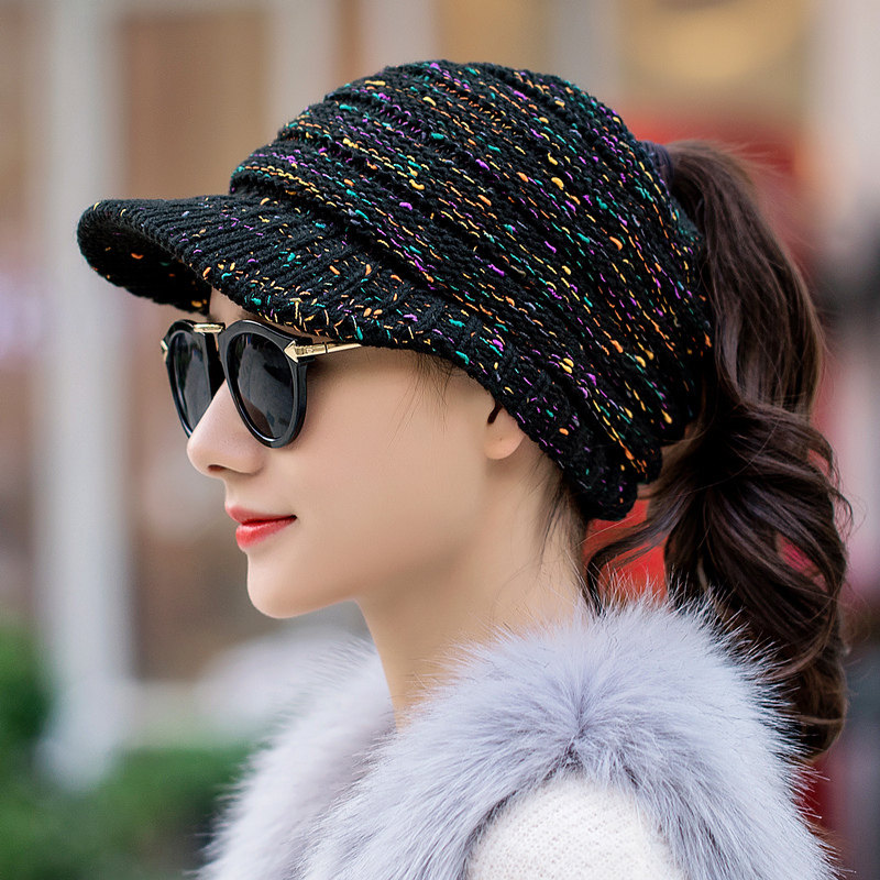 春季户外帽子女士冬天韩版保暖护耳针织毛线帽复古休闲鸭舌0122u,淘宝优惠券,粉丝福利购,淘宝优惠卷