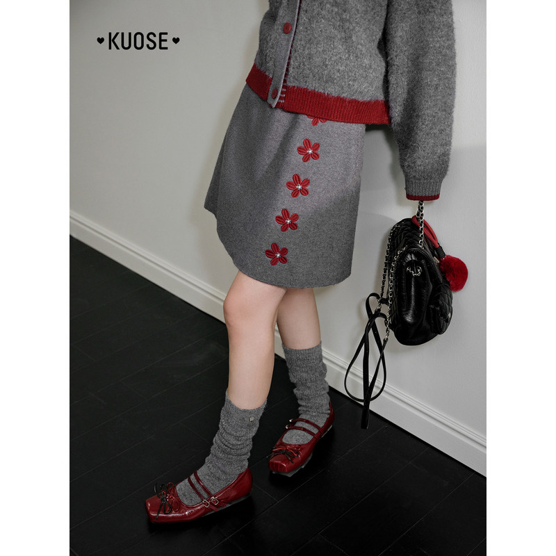 阔色灰色毛衣开衫半裙两件套装25秋冬季新款女针织衫上衣半身裙子,淘宝优惠券,粉丝福利购,淘宝优惠卷