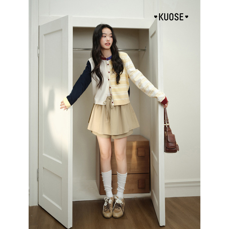 阔色卡其色高腰宽松休闲裤短裤子2026春季新款女装蓬蓬半身裙裤秋,淘宝优惠券,粉丝福利购,淘宝优惠卷