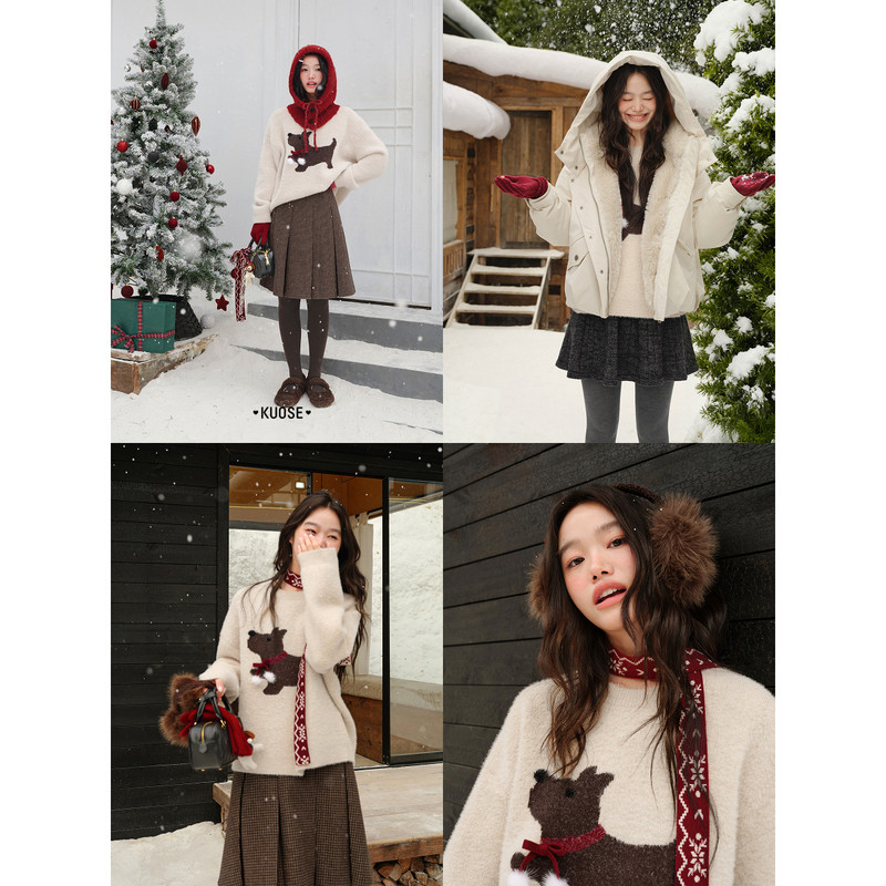 阔色费尔岛毛衫飘带上衣毛衣25秋冬季女针织衫内搭毛绒宽松新款,淘宝优惠券,粉丝福利购,淘宝优惠卷