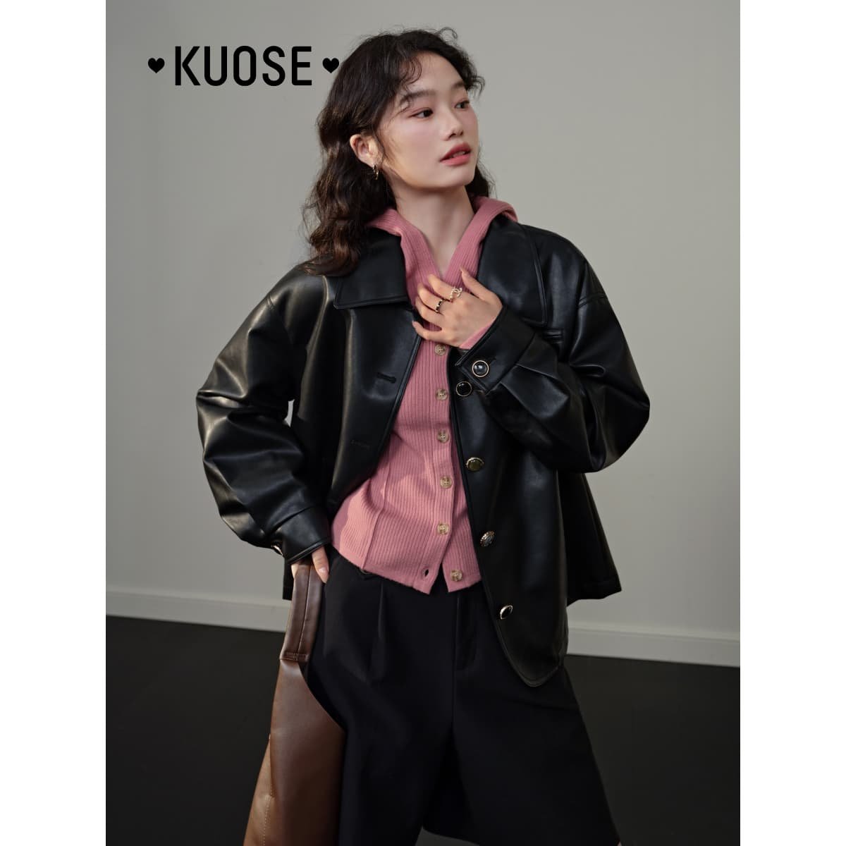 阔色黑色皮衣机车夹克短款上衣女2026春季新款小个子chic秋冬外套,淘宝优惠券,粉丝福利购,淘宝优惠卷