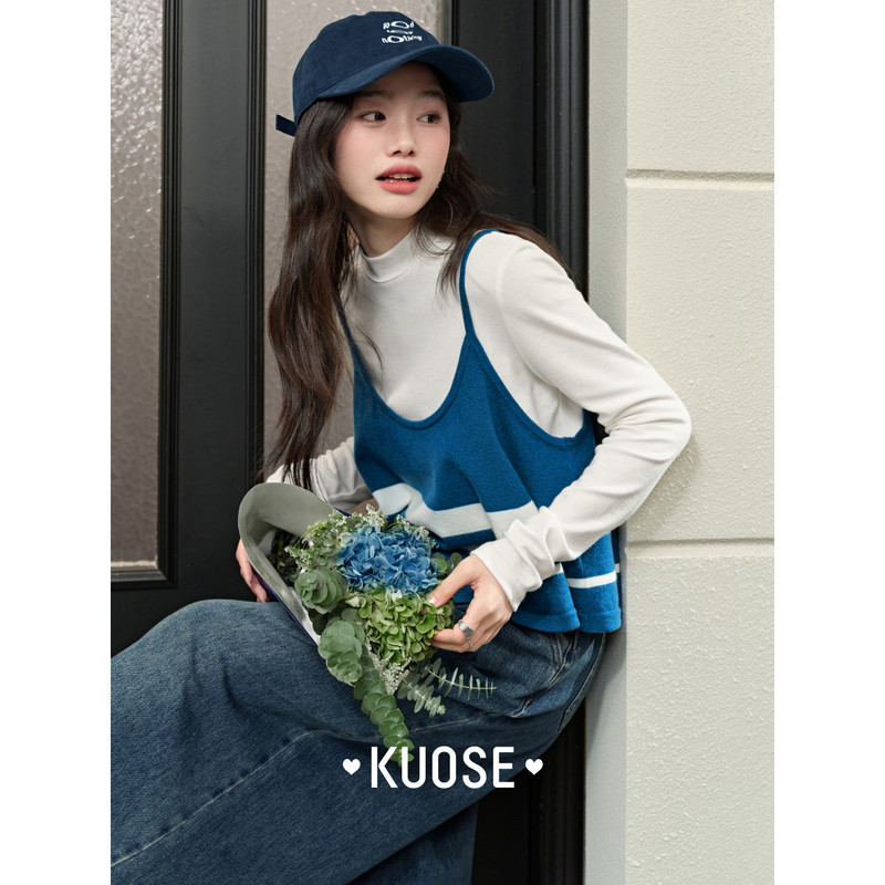 阔色背心吊带内搭T恤两件套装叠穿搭25夏季新款女休闲长袖上衣,淘宝优惠券,粉丝福利购,淘宝优惠卷