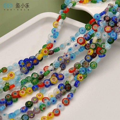 Стеклянные бусины, браслет, ожерелье, серьги, аксессуары, в цветочек