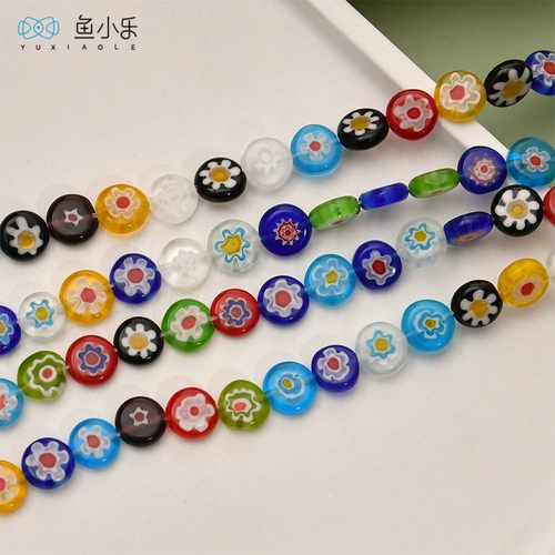 Стеклянные бусины, браслет, ожерелье, серьги, аксессуары, в цветочек