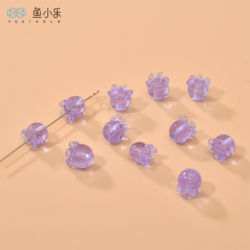 清新铃兰花瓣金沙琉璃珠diy手工耳饰手链项链发簪串珠饰配件材料 - 图2