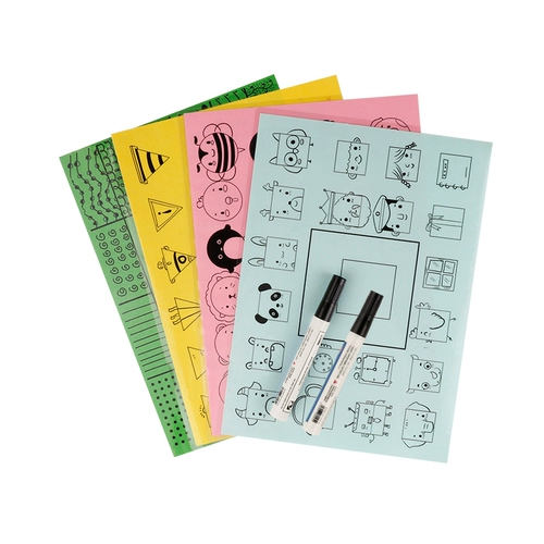 Детский сад арт -район живопись Материалы творческие картины Случайная линия рисования A4 можно использовать повторно для использования игроков