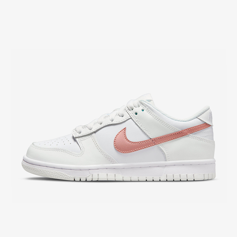 Nike耐克Dunk Low GS白粉色 大童/女款 低帮休闲板鞋 DH9765-100 - 图3