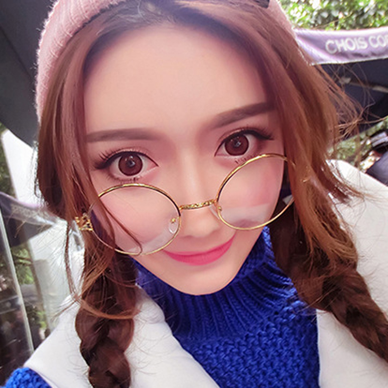 复古眼镜男女款防辐射眼镜潮韩版圆框近视眼镜架男全框金属平光镜 复古眼镜男女款防辐射眼镜潮韩版圆框近视眼镜架男全框金属平光镜