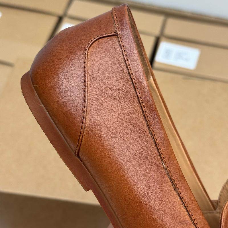 丑乐手工真皮女鞋2025春季新款妈妈鞋方头平底单鞋复古休闲豆豆鞋,淘宝优惠券,粉丝福利购,淘宝优惠卷