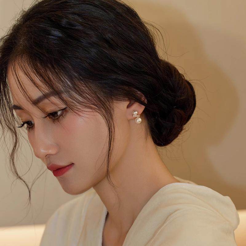 【瑟韵】天然淡水珍珠耳钉女款 时尚法式轻奢气质高级感耳环耳饰,淘宝优惠券,粉丝福利购,淘宝优惠卷