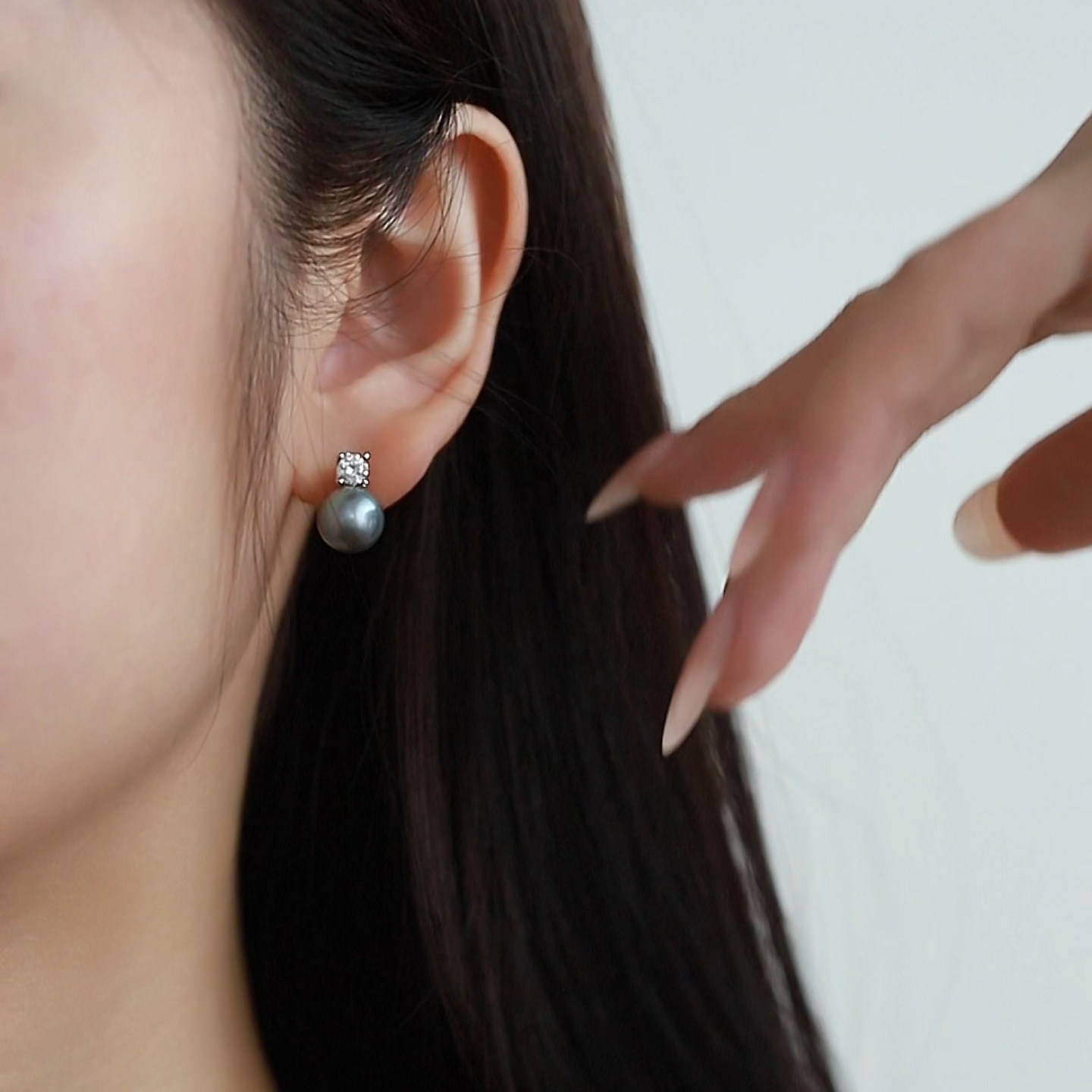 【曙光】天然淡水珍珠耳钉女款 银灰色经典戴妃复古优雅气质耳饰,淘宝优惠券,粉丝福利购,淘宝优惠卷